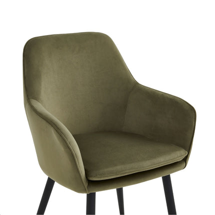 2 Stück Esszimmerstuhl - Levan - Grün - Velvet