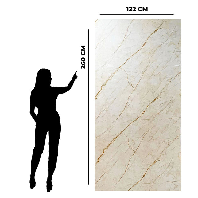 Bozen Beige - PVC Wandpaneel in Marmoroptik
122x260x0.3cm