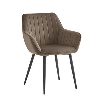 2 Stück Luna Esszimmerstuhl - Brauner Samt