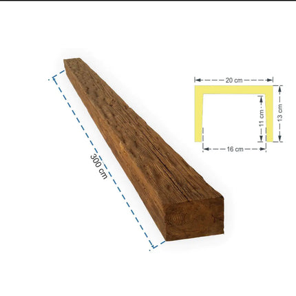 Dekorativer Balken Holz Braun 300x20x13