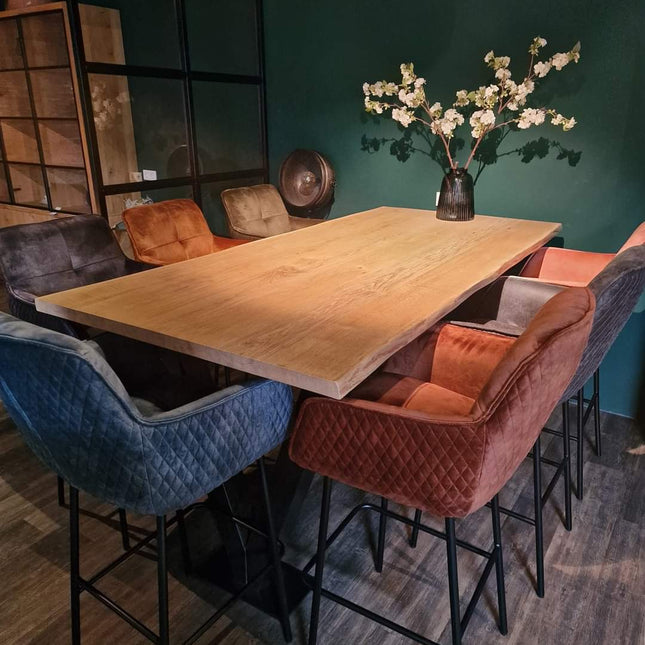 Set- 220cm*100cm Tischplatte-Spider-Gestell 8cm- 6 Stühle(Aquamarin-Antrazit-Most)