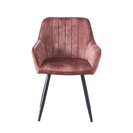 2 Stück Ozzy Esszimmerstuhl – Rosa Adore Samt