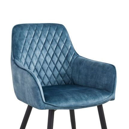 2 Stück Esszimmerstuhl - Beverly - Petrol - Adoré Velvet