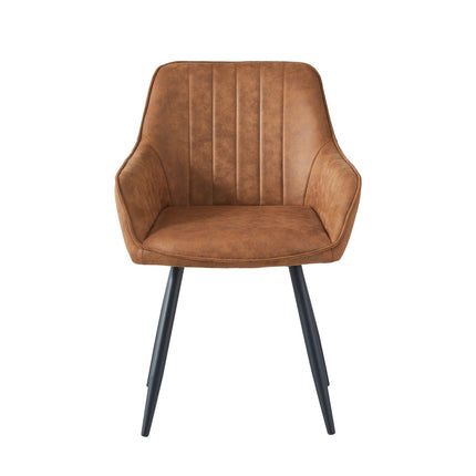 2 Stück Ozzy Esszimmerstuhl - Anthrazitfarbene Mikrofaser