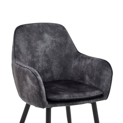 2 Stück Esszimmerstuhl - Levan - Anthrazit - Adoré Velvet
