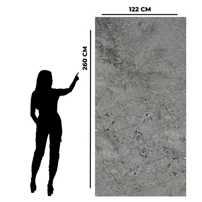 Stein Grau – PVC Marmor Wandpaneel 120x260x0.3cm