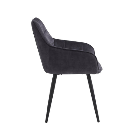 2 Stück Orlando Esszimmerstuhl - Grauer Adore-Samt