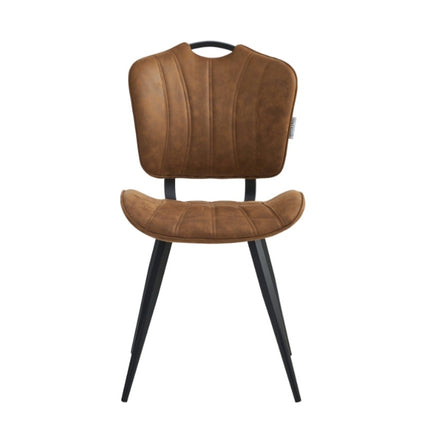 2 Esszimmerstuhl - Rondo-Cognac - Mikrofaser