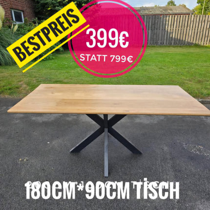 180cm*90cm Tischplatte aus Mango -ink.Gestell