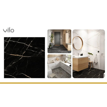 Calacatta Schwarz – SPC Vinylboden 60x60x0,5cm - Stückpreis