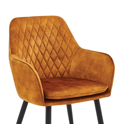 2 Stück Laura Esszimmerstuhl - Honigfarbener Adore-Samt