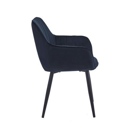 2 Stück Luna Esszimmerstuhl - Schwarzer Samt