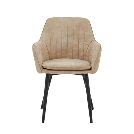 2 Stück Lavinia Esszimmerstuhl - Beige Mikrofaser