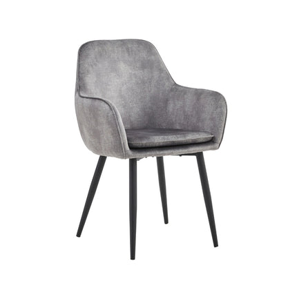 2 Stück Esszimmerstuhl - Levan - Grey - Adoré Velvet
