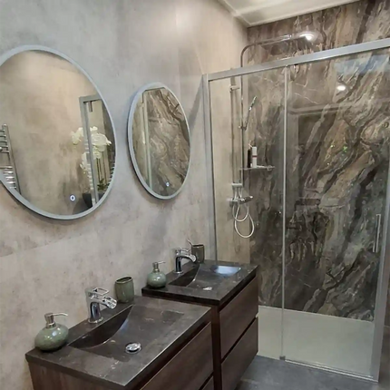 SPC Wandplatte in Marmoroptik Beton Beige 120x60cm