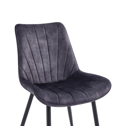 2 Stück Lesedi Esszimmerstuhl – Anthrazitfarbener Adore Samt
