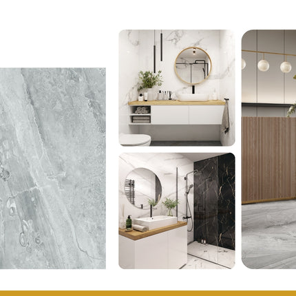 SPC Wandpaneel Ash Grey- 60x60cm|4mm – Marmoroptik- Wasserdicht- Stück Preis