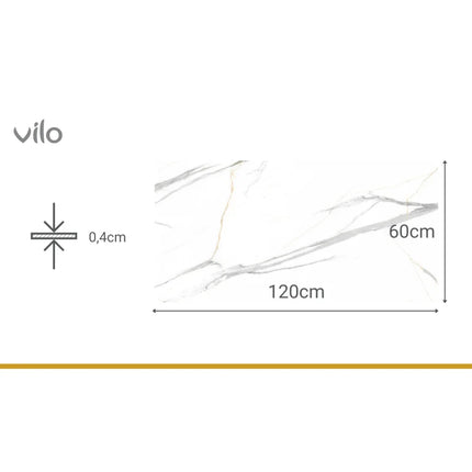 SPC Wandpaneel Calacatta Weiss- 120x60cm|4mm – Marmoroptik- Wasserdicht- Stück Preis