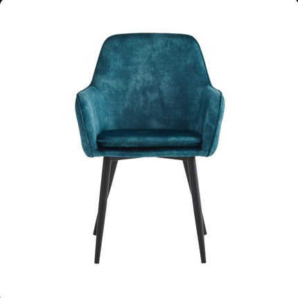 2 Stück Esszimmerstuhl - Levan - Petrol - Adoré Velvet
