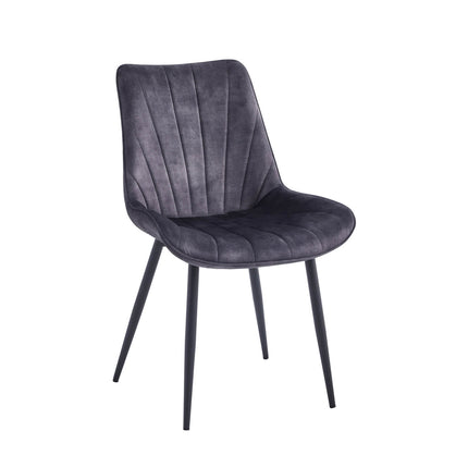 2 Stück Lesedi Esszimmerstuhl – Anthrazitfarbener Adore Samt