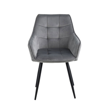 2 Stück Esszimmerstuhl - Grau Samt