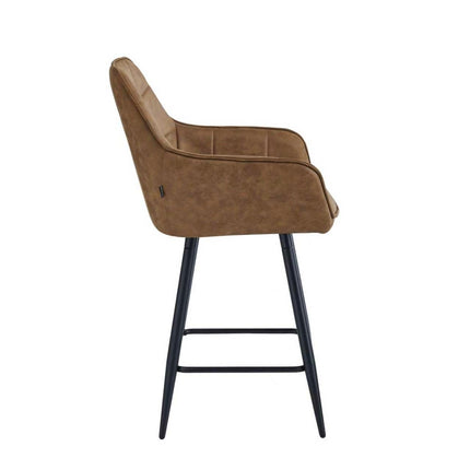 2 Stück New York Barhocker – Cognac - Mikrofaser