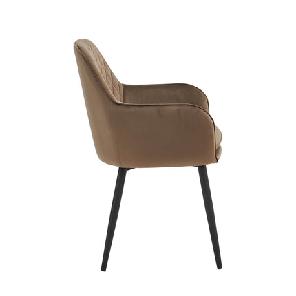 2 Stück Laura Esszimmerstuhl – Braun – Samt