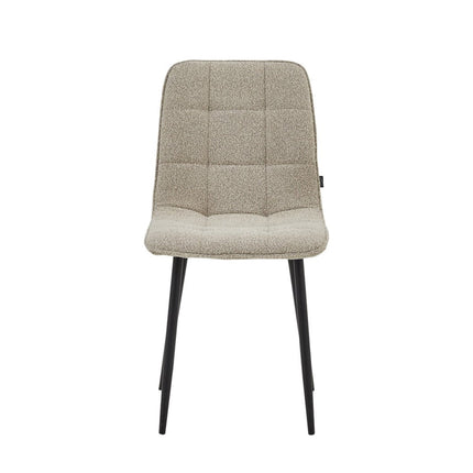 2 Esszimmerstuhl - Ela - Beige - Bouclé