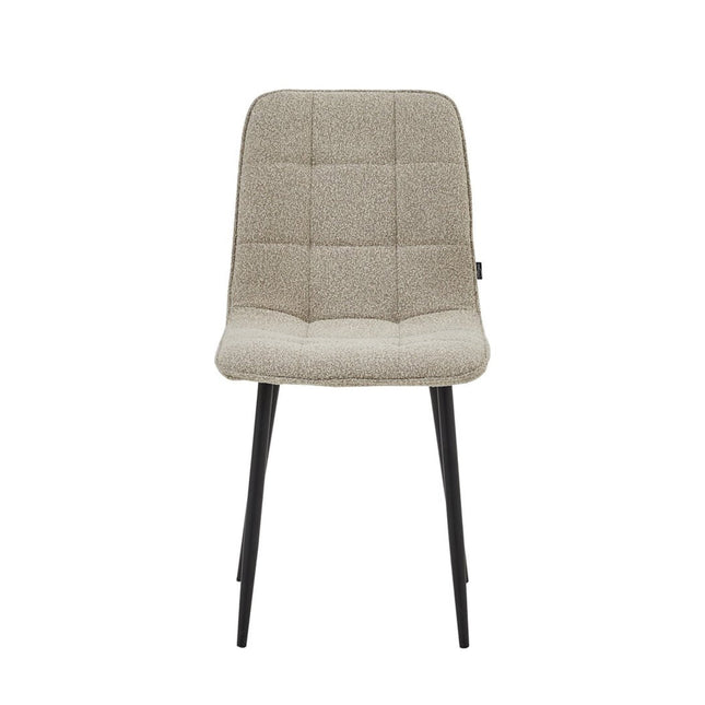 2 Esszimmerstuhl - Ela - Beige - Bouclé