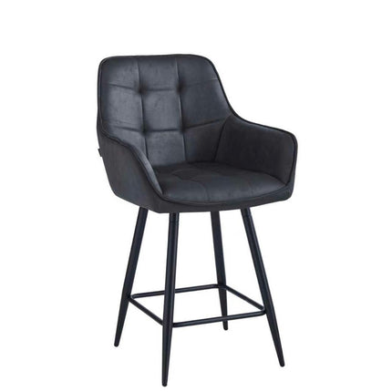 2 Stück New York Barhocker – Anthrazit - Mikrofaser