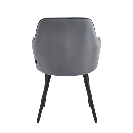 2 Stück Laura Esszimmerstuhl - Grauer Samt