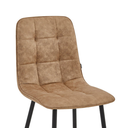 2 Stück- Esszimmerstuhl - Ela - sand - Mikrofaser