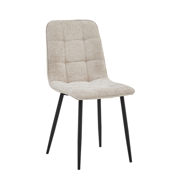 Ela Esszimmerstuhl - Beige - Chenille Stoff