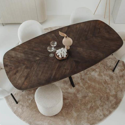 200cm*110cm Tisch aus Mango Olive Braun -Spider Gestell