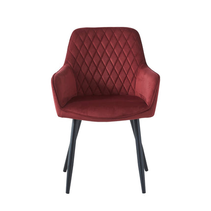 2 Stück Beverly Esszimmerstuhl – Bordeaux Samt