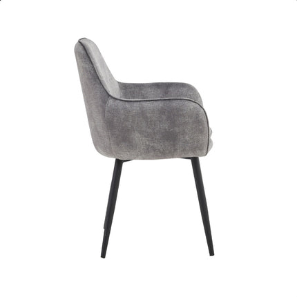 2 Stück Esszimmerstuhl - Levan - Grey - Adoré Velvet