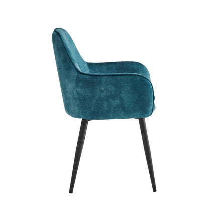 2 Stück Esszimmerstuhl - Levan - Petrol - Adoré Velvet