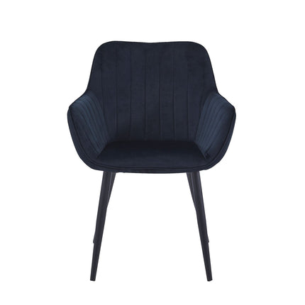 2 Stück Luna Esszimmerstuhl - Schwarzer Samt