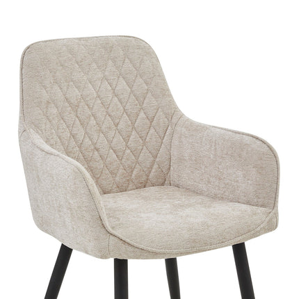 2 Stück Beverly Esszimmerstuhl - Beige Chenille