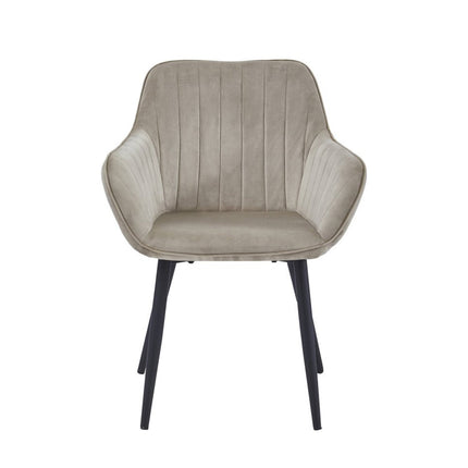 2 Stück Luna Esszimmerstuhl - Beigefarbener Samt