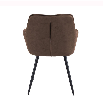 2 Orlando Esszimmerstuhl Braun– Moderner Polsterstuhl aus Mikrofaser - Metallbeinen- Elegant
