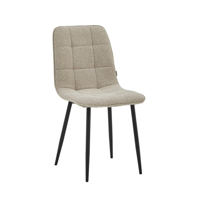 2 Esszimmerstuhl - Ela - Beige - Bouclé