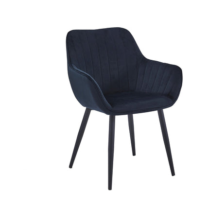 2 Stück Luna Esszimmerstuhl - Schwarzer Samt