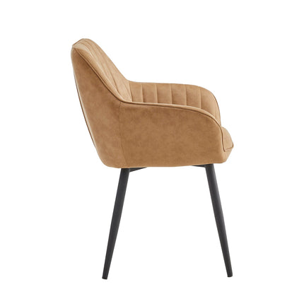 2 Stück Luna Esszimmerstuhl - Sandfarbene Mikrofaser