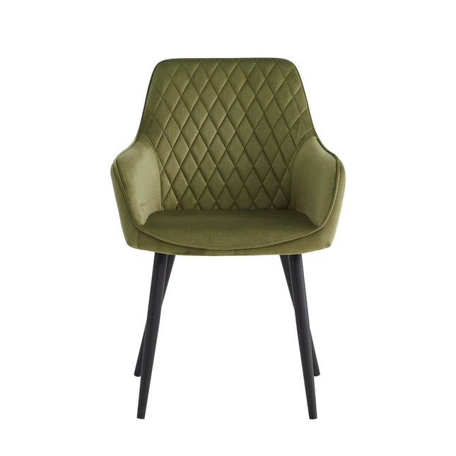 2 StücknBeverly Esszimmerstuhl – Olivgrüner Samt