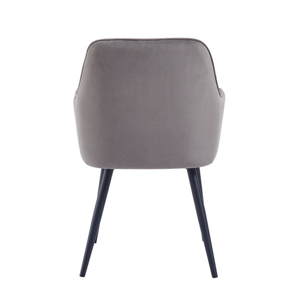 2 Stück Esszimmerstuhl - Beverly - Grau - Samt