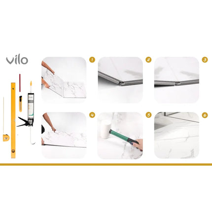 SPC Wandpaneel Dark Stone 60x60cm|4mm – Marmoroptik- Wasserdicht- Stück Preis