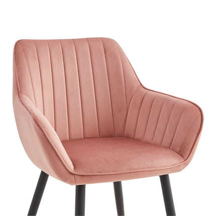 2 Stück Luna Esszimmerstuhl - Rosa Samt
