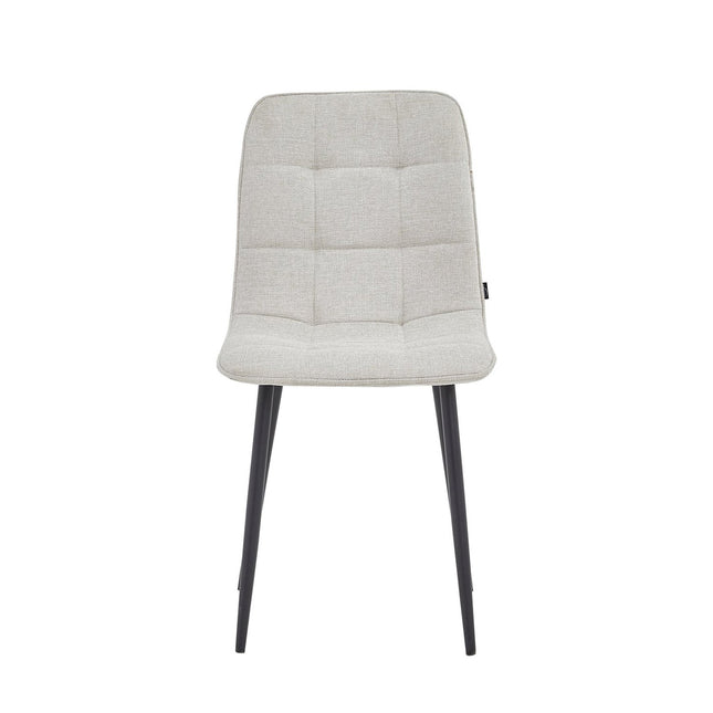 2 Esszimmerstuhl - Ela - Beige - Leinen