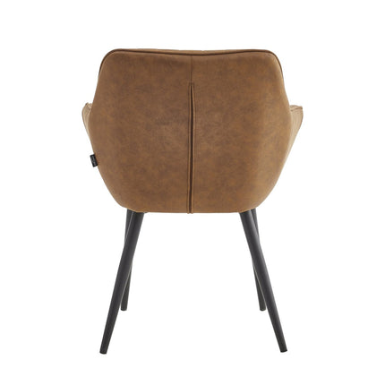 2 Stück Luna Esszimmerstuhl - Cognacfarbene Mikrofaser